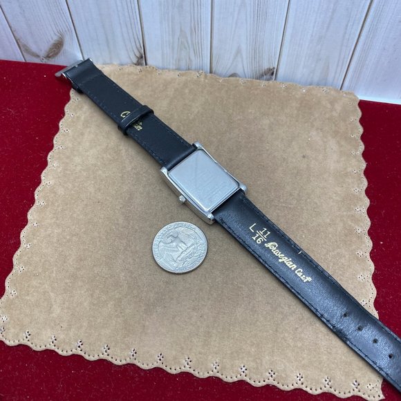 Tommy Hilfiger Black Leather Strap Stainless Steel Tank Style Watch - Picture 5 of 5